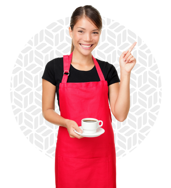 Waitress serves coffee