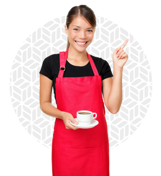 Waitress serves coffee