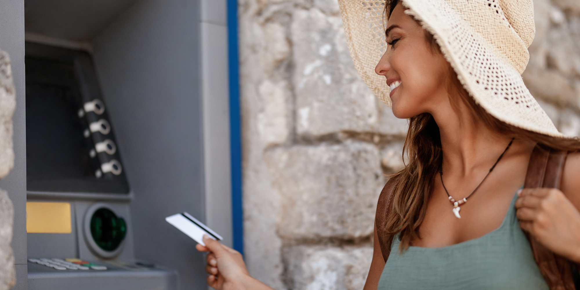 A woman using Hawaii's premier ATM service provider.
