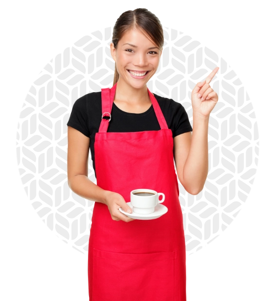Waitress serves coffee