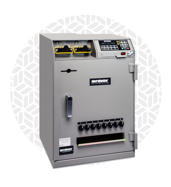 Smart safe with tiare pattern in the background